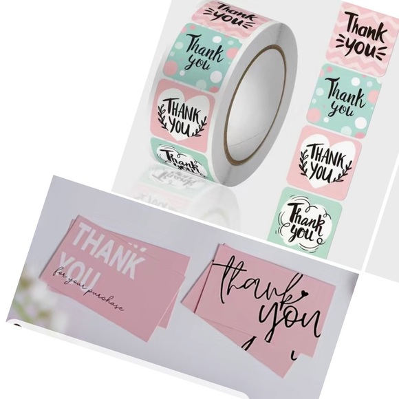 New 2 packages Thank you Notes and 1 roll of stickers.